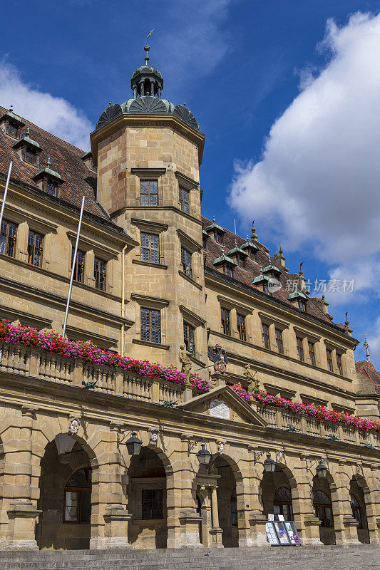 市政厅在市场广场，Rothenburg ob der Tauber，德国